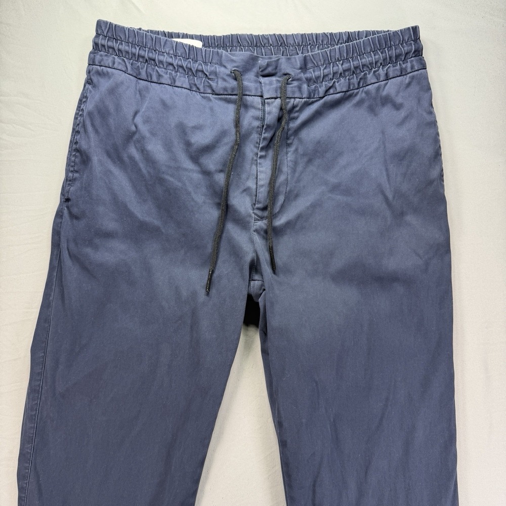 BLDWN Damon Slim Fit Drawstring Crop Cotton Leisure Pants Mens Small Navy Blue